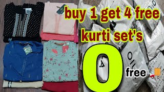 AJIO offers today branded kurti sets BUY 1 GET 4 FREE How To order 0 price buy1get4free [upl. by Niles]