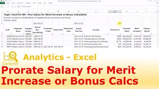 Excel for HR  Prorate Employee Salary for Merit Increase or Bonus Calculation [upl. by Erialcyram]