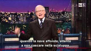 David Letterman on Francesco Schettino cruise ship Concordias Captain [upl. by Enilaf]