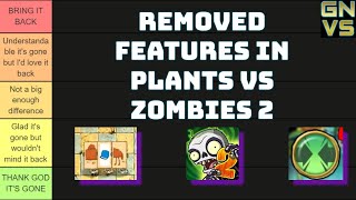 Plants VS Zombies 2 Removed Features TIER LIST [upl. by Veno721]