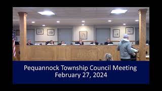 Pequannock Township Meeting February 27 2024 [upl. by Early]