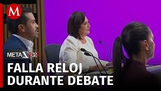 Candidatos molestos por falla en el reloj durante el primer debate presidencial [upl. by Ardnic559]