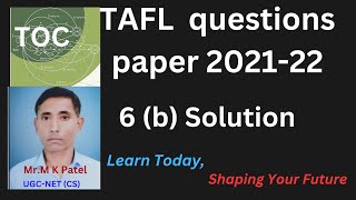 TAFL 202122 AKTU question paper solution [upl. by Lleval]