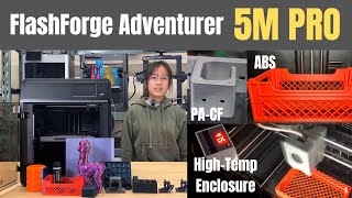 FlashForge Adventurer 5M PRO fully enclosed FAST 3D printer review high temperature enclosure [upl. by Manon]