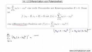 Mathematik Differentiation von Potenzreihen  Video Tutorium [upl. by Terle]