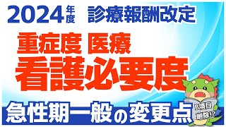 【令和6年2024年度診療報酬改定】重症度、医療・看護必要度の該当患者割合の改定を解説！（急性期一般入院料1とA項目を中心に） [upl. by Hamer238]