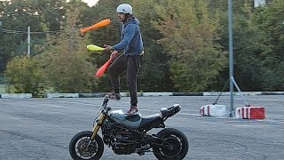 Juggling on Moving Motorcycle [upl. by Areyk]