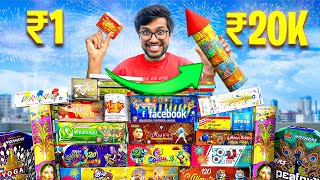 RS 1 VS RS 20000 FATAKE DIWALI STASH WORTH RS 50000 [upl. by Aniar]