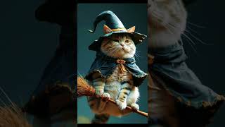 The witch is coming halloween happyhalloween cat funnycats [upl. by Tallbott]