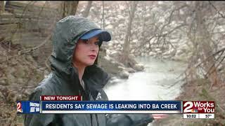 Residents say sewage leaking into BA creek [upl. by Aienahs]