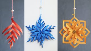 6 Easy and Attractive Paper Wall Hangings  Ecofriendly Christmas decoration Ideas [upl. by Ellatnahc]