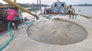 Unloading sand form ship barge unloading video unload sand from big barge ship 12 [upl. by Py]