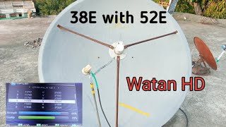 yahsat 52e with paksat 38e on 4 feet  Watan HD New Frequency 2024  how to set watan HD with paksat [upl. by Lindahl]