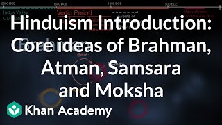 Hinduism Introduction Core ideas of Brahman Atman Samsara and Moksha  History  Khan Academy [upl. by Atinek599]