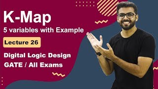 5 variables K Map Example  K Map Examples in hindi  Digital Logic GATE Lectures in Hindi [upl. by Orpah125]