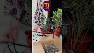 Set of 4 black metal hanging planters for balcony decor under 400rs hangingdecor trending shorts [upl. by Llabmik]