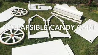 DIY Candy Cart  short video on how to set up my handmade wedding collapsible candy cart [upl. by Yelsnit]