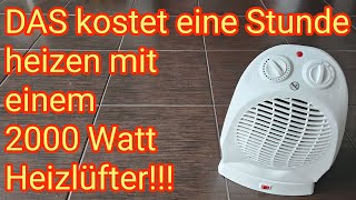 DAS kostet eine Stunde heizen mit einem 2000 Watt Heizlüfter Wohnung schnell aber teuer erwärmen [upl. by Yntrok181]