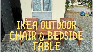 IKEA OUTDOOR CHAIR amp BEDSIDE TABLE [upl. by Nahtaj450]