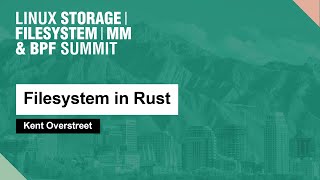 Filesystem in Rust  Kent Overstreet [upl. by Peoples]