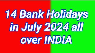 Bank holiday in July 2024  Bank holiday list [upl. by Frear]