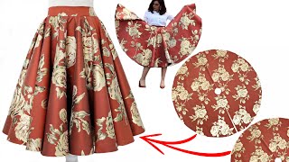 DOUBLE CIRCLE SKIRT ✅ Umbrella skirt cutting and stitching [upl. by Rostand863]