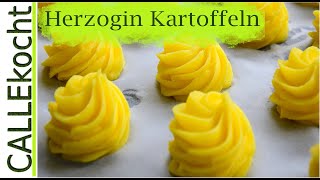 Goldgelbe Herzoginkartoffeln selber machen und aufspritzen  Rezept [upl. by Kuo62]