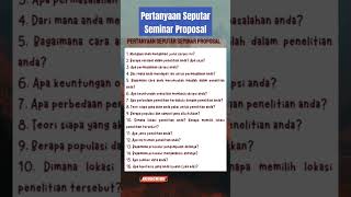 Pertanyaan Seputar Seminar Proposal shorts shortsvideo seminarproposal skripsi sempro [upl. by Raymond]