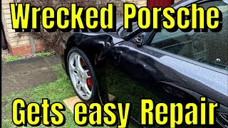 Porsche 997 salvage  How I did this Easy Repair and fixed Wet door cards [upl. by Akialam]