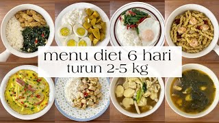 eng menu diet sehat 6 hari🍱 bisa turun 25 kg  resep diet rumahan diet vlog [upl. by Dahle]