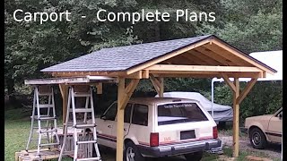 DIY Carport for a small car 1500 stickbuilt 16 x 9 complete plans [upl. by Kiona840]