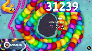 Snake Game  Snakeio Score upto 31000 Points  Most Tasty and Delicious Snake in Snakeio Gameplay [upl. by Nylhtiak]