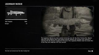 Legendary Muskie Location  How To Catch The Legendary Muskie In Red Dead Redemption 2 [upl. by Anoiuq]