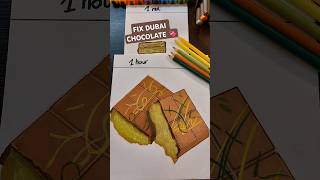 ✨️Drawing 1 min and 1 hour Dubai Chocolate FIX🍫✨️✨️ shorts drawing dubaichocolate dubai art [upl. by Janerich460]