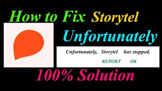 How to fix Storytel App Unfortunately Has Stopped Problem Solution  Storytel Stopped Error [upl. by Blinni]