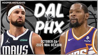 Dallas Mavericks vs Phoenix Suns Full Game Highlights  Oct 26  2025 NBA Season [upl. by Cahan969]