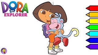 Dora the Explorer Coloring Book Page Dora and Boots Coloring Book Page [upl. by Ynahpit871]