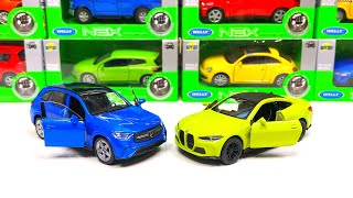 New Cars Unboxing Welly Nex DieCast Model BMW M4 and Mercedes Benz GLC 143 scale [upl. by Kannry]