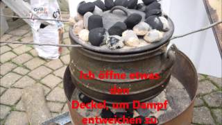 Kulinarisches Döppcheskoche meets Potjie  Rheinischer Kartoffelkuchen im Dutch Oven Lecker [upl. by Tatum]