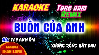 Buồn của anh karaoke tone nam Gm remix  Tran Long [upl. by Airual524]