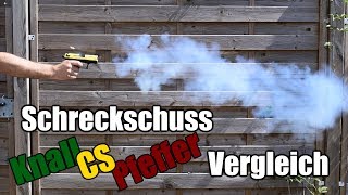 Experiment Schreckschuss 9mm PAK Vergleichstest inkl CS [upl. by Anavoig234]