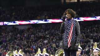 Jazmine Katrina singing the National Anthem at Washington University Halftime Show 2014 [upl. by Arrol]