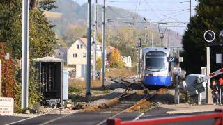 Tramtrain Avento Siemens passant à Thann [upl. by Nakre]