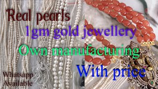 Budget friendly real pearls1gm gold jewellery manufacturers with price [upl. by Lazos]