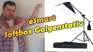 eSmart Softbox Studioleuchte  Galgenstativ  Unboxing  Review  Test Deutsch HD [upl. by Nerin]