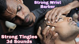 Strong Head Massage and Ear Massage By Strong Wrist Barber with Neck Crack ASMR [upl. by Leiso740]