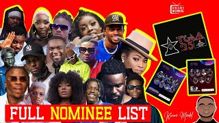 Full Nominees List for the 2024 Telecel Ghana Music Awards TGMAs formally VGMA [upl. by Violetta]