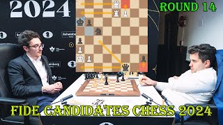 MISS WIN Fabiano Caruana vs Ian Nepomniachtchi  FIDE Candidates Chess 2024  R14 [upl. by Archangel]