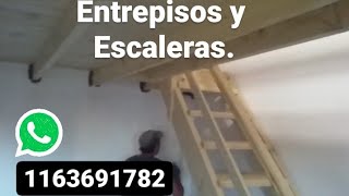 Entrepisos y escaleras de madera 11 6369 1782 Between floors with stairs and railings [upl. by Relyhcs]