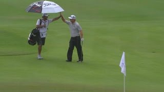 Charley Hoffman holes eagle chip shot at OHL Classic [upl. by Dnob]